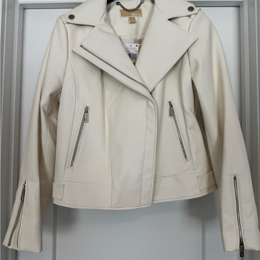 Michael Kors Off-White Leather Jacket